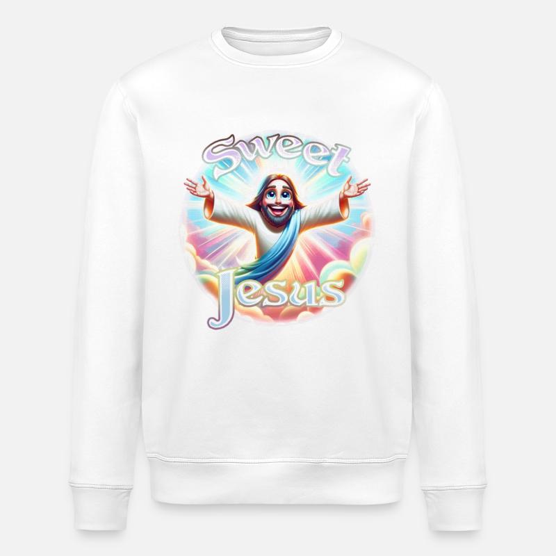 Doux Jésus - Sweat bio ROLLER Stanley/Stella Unisexe - blanc