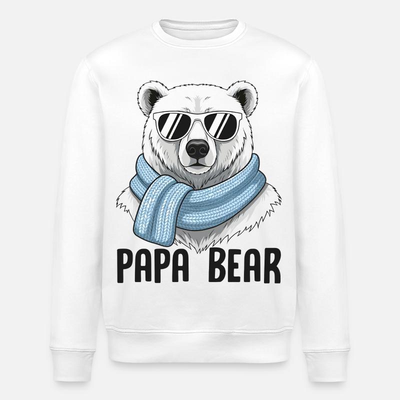 Papa Bear - Stanley/Stella Unisex Bio-Sweatshirt ROLLER - Weiß