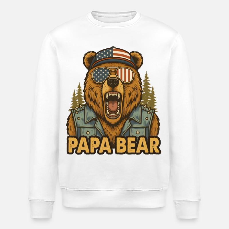 Papa Bear - Stanley/Stella Unisex Bio-Sweatshirt ROLLER - Weiß