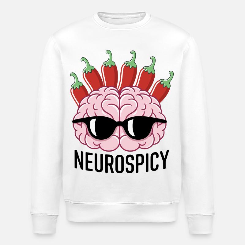 Pepper Brain mit Sonnenbrille - Stanley/Stella Unisex Bio-Sweatshirt ROLLER - Weiß