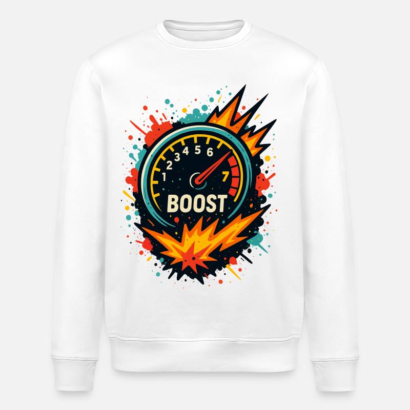 T-shirt Boost Display Explosive, Turbo Tuning - Sweat bio ROLLER Stanley/Stella Unisexe - blanc