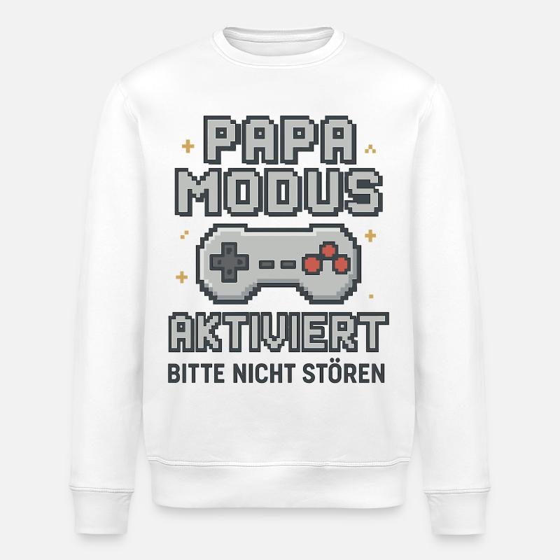 Mode Papa activé, Player-shirt Papa - Sweat bio ROLLER Stanley/Stella Unisexe - blanc
