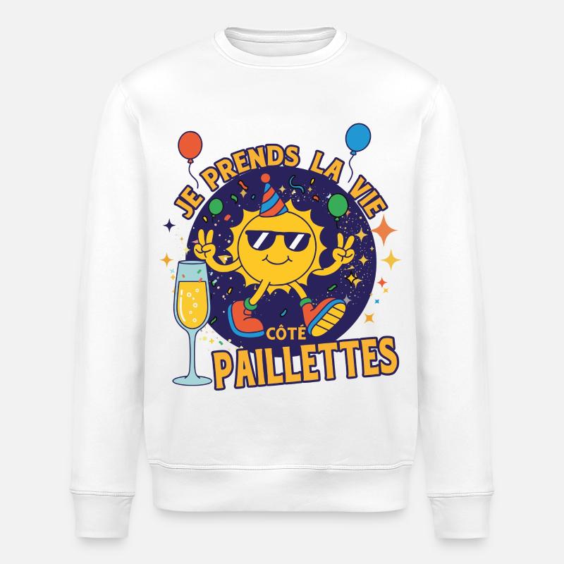 Leben auf der Glitzerseite - Stanley/Stella Unisex Bio-Sweatshirt ROLLER - Weiß