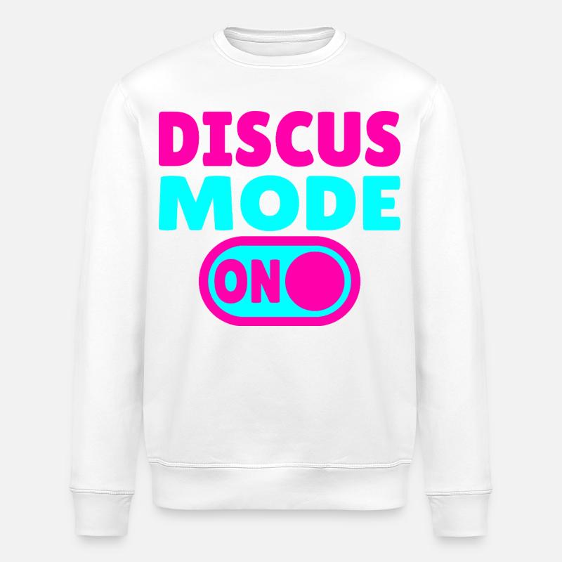 Discus Mode ON - Discus Thrower - Stanley/Stella ROLLER Unisex Organic Sweatshirt - white
