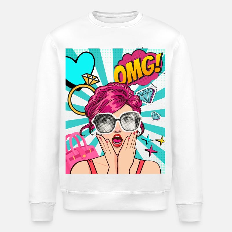 OMG_Pop_Art - Sweat bio ROLLER Stanley/Stella Unisexe - blanc