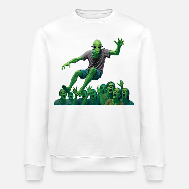 JUMPING ALIEN – Geek & Science-Fiction - Stanley/Stella Unisex Bio-Sweatshirt ROLLER - Weiß