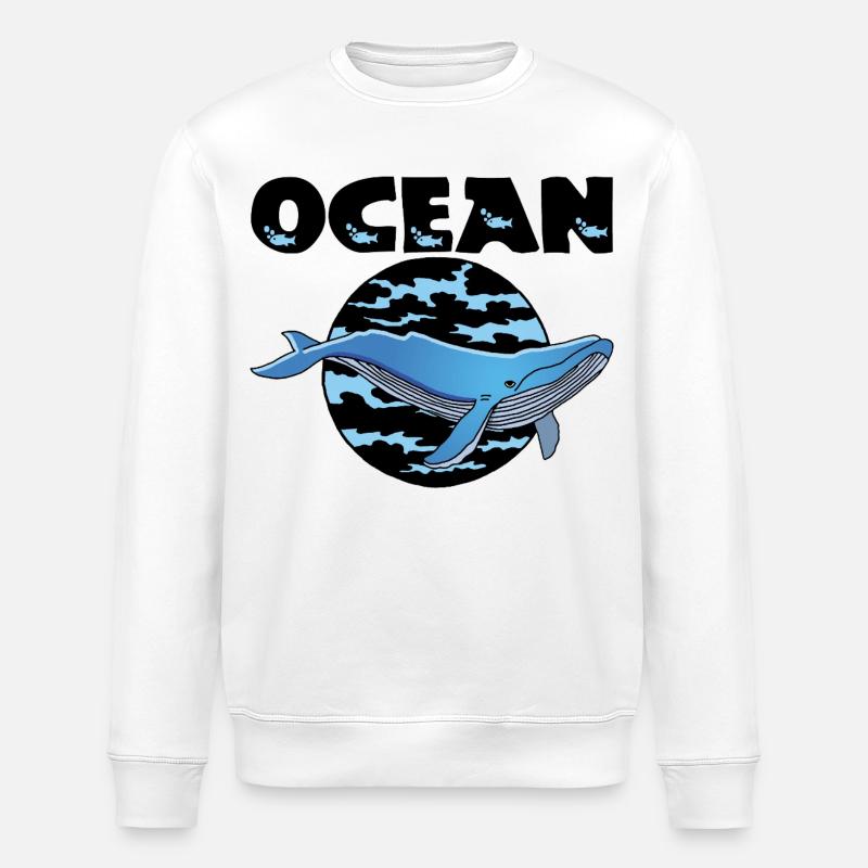 Wal und Ozean - Stanley/Stella Unisex Bio-Sweatshirt ROLLER - Weiß