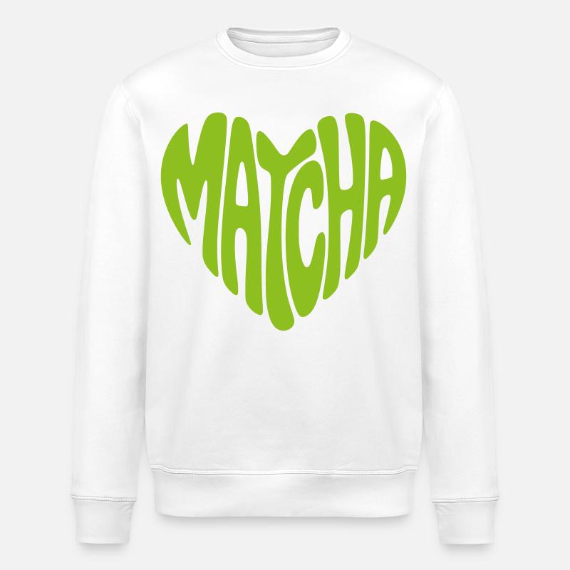 Forme de cœur matcha - Sweat bio ROLLER Stanley/Stella Unisexe - blanc
