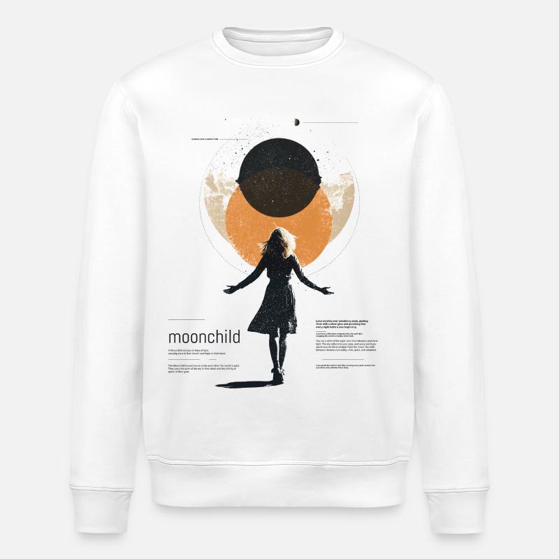 Mondscheinkind im Traumkreis - Stanley/Stella Unisex Bio-Sweatshirt ROLLER - Weiß
