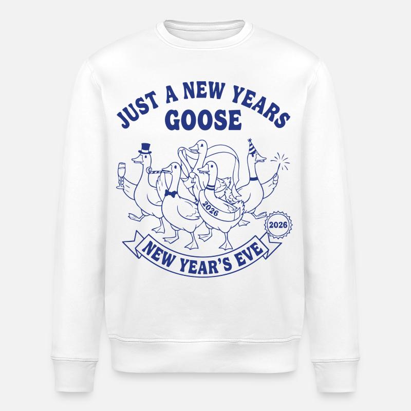 Nur eine Neujahrsgans 2026 Feier - Stanley/Stella Unisex Bio-Sweatshirt ROLLER - Weiß