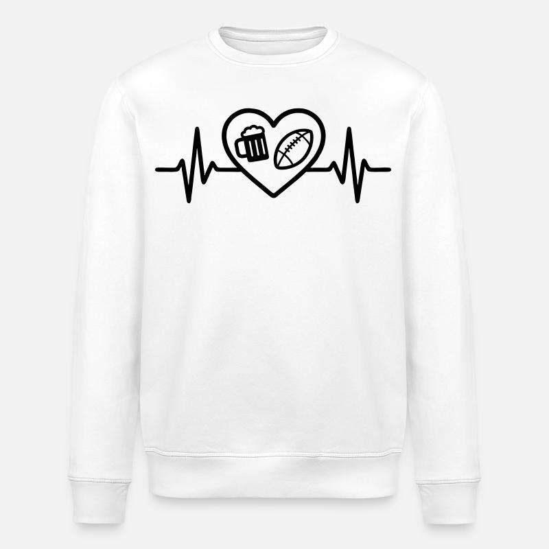 Herz Rugby Bier - Stanley/Stella Unisex Bio-Sweatshirt ROLLER - Weiß