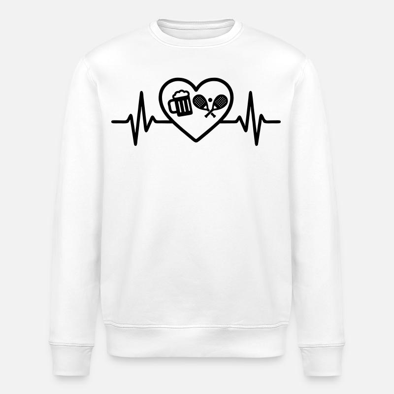 Herz Padel Bier - Stanley/Stella Unisex Bio-Sweatshirt ROLLER - Weiß