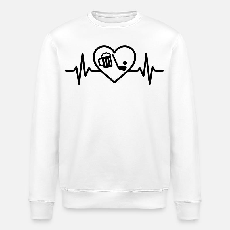 Herz Golf Bier - Stanley/Stella Unisex Bio-Sweatshirt ROLLER - Weiß