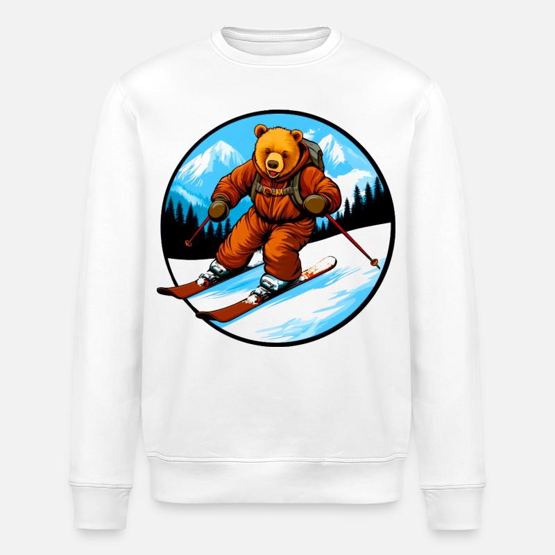 Ski Bear - Sweat bio ROLLER Stanley/Stella Unisexe - blanc