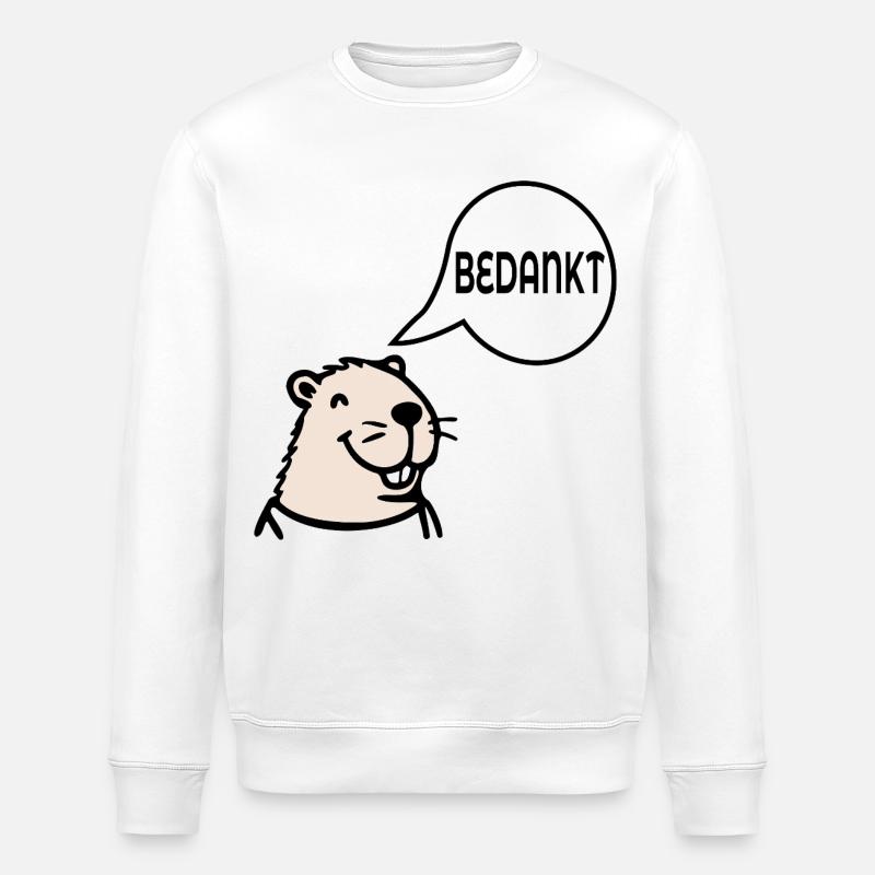 Capybara, danke - Stanley/Stella Unisex Bio-Sweatshirt ROLLER - Weiß