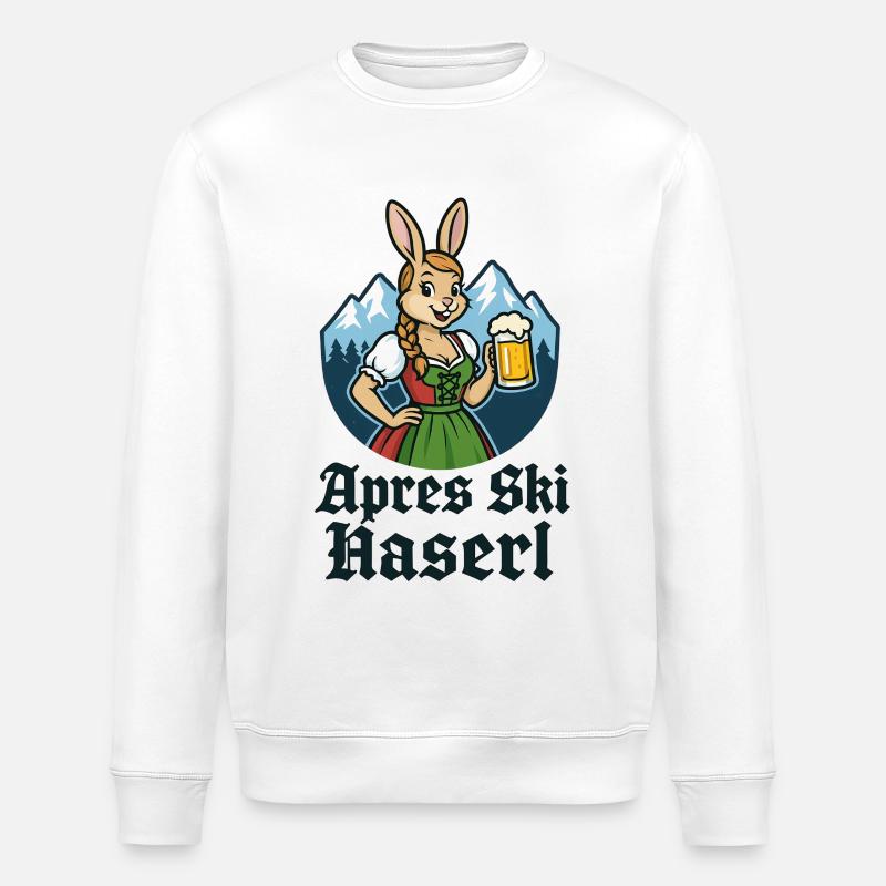 Après-ski Haserl Dirndl Ambiance alpine - Sweat bio ROLLER Stanley/Stella Unisexe - blanc