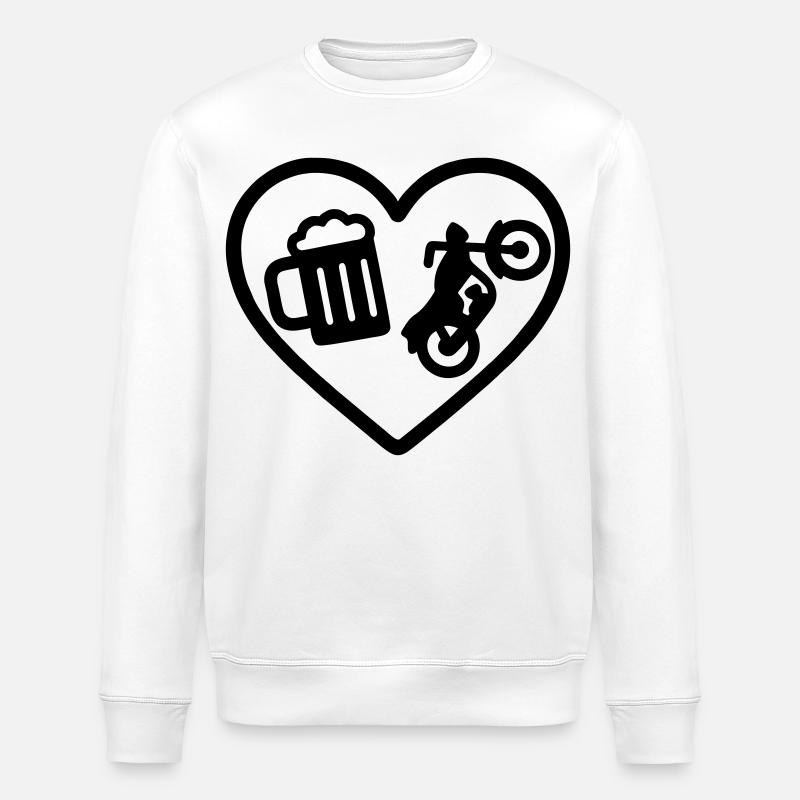 Cuore Moto Birra - Sweat bio ROLLER Stanley/Stella Unisexe - blanc
