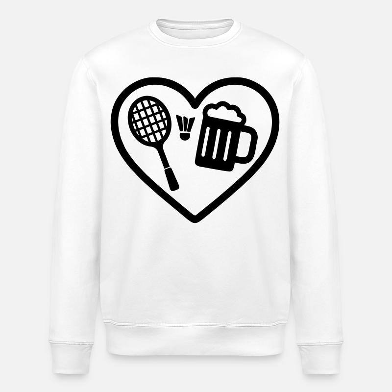 Heart Badminton Beer - Stanley/Stella Unisex Bio-Sweatshirt ROLLER - Weiß