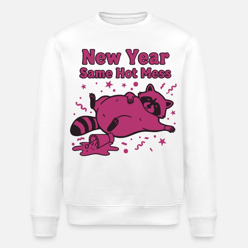 Neujahr Same Hot Mess Celebration 2025 - Stanley/Stella Unisex Bio-Sweatshirt ROLLER - Weiß