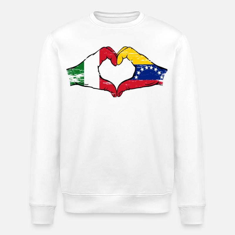 Italie Drapeau du Venezuela cœur utilisé - Sweat bio ROLLER Stanley/Stella Unisexe - blanc