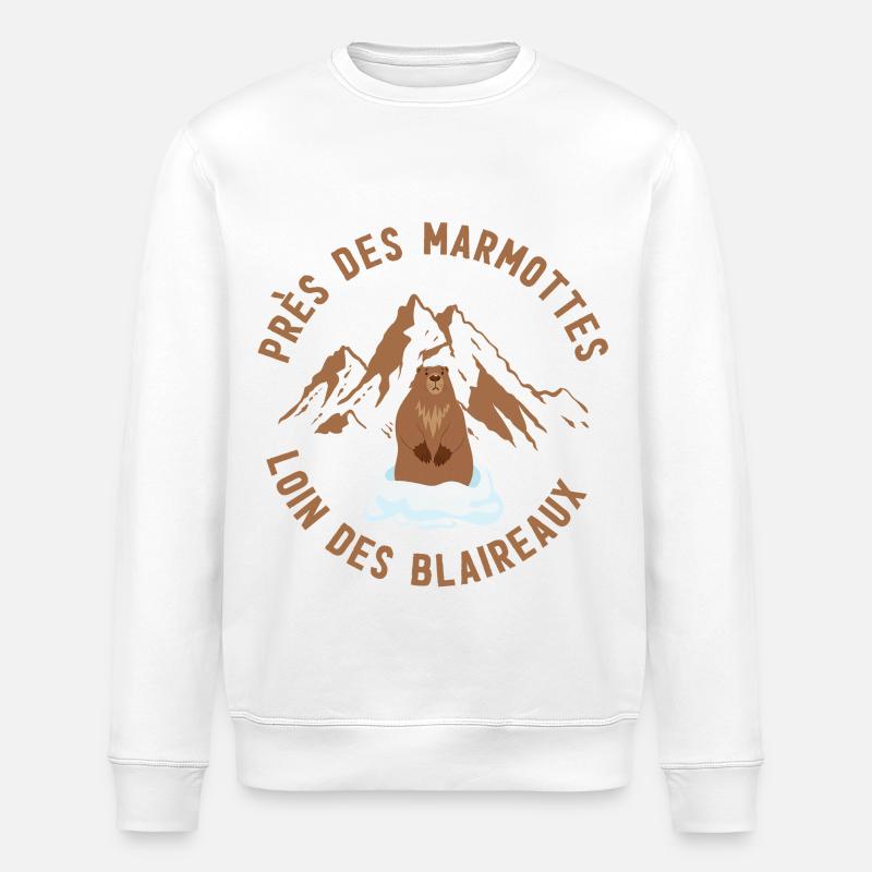 Alpenmurmeltier auf Eis - Stanley/Stella Unisex Bio-Sweatshirt ROLLER - Weiß