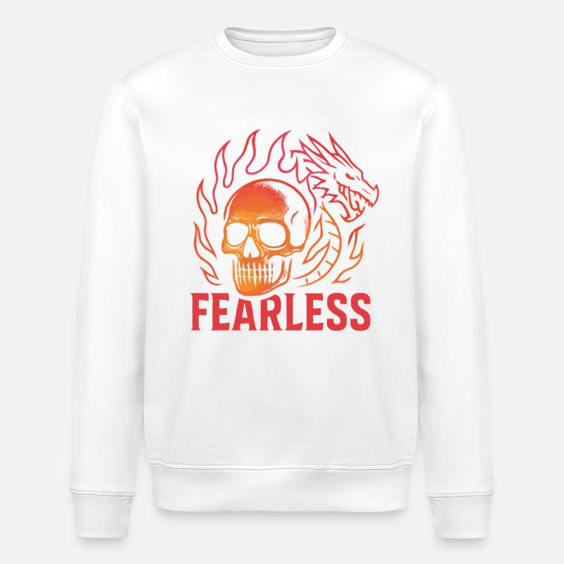 Flammenschädel Fearless - Stanley/Stella Unisex Bio-Sweatshirt ROLLER - Weiß