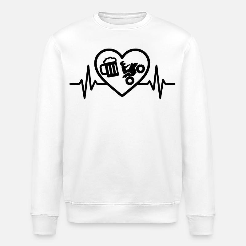 Heart Quad Bier - Stanley/Stella Unisex Bio-Sweatshirt ROLLER - Weiß