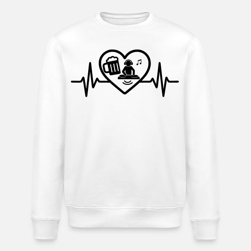 Herz DJ Bier - Stanley/Stella Unisex Bio-Sweatshirt ROLLER - Weiß