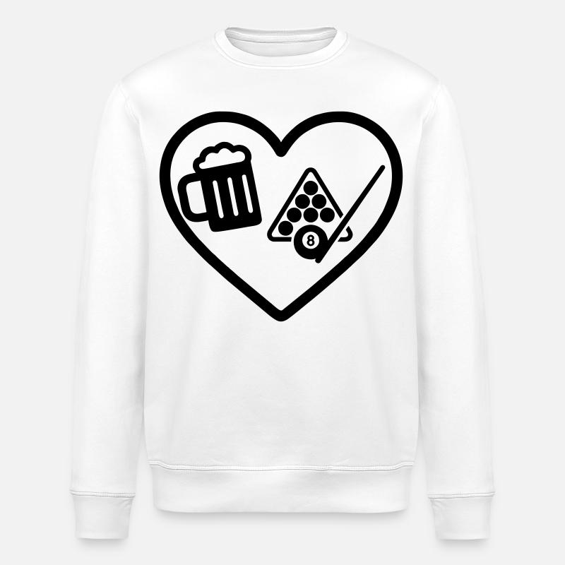 Heart Billiards Bier - Stanley/Stella Unisex Bio-Sweatshirt ROLLER - Weiß