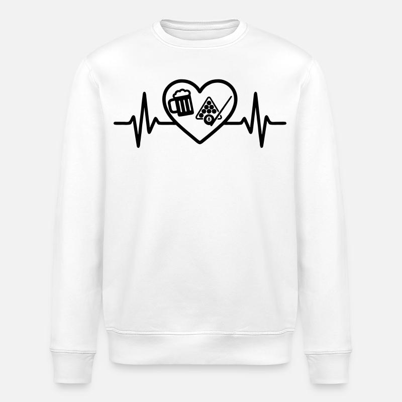 Bière de billard Heart - Sweat bio ROLLER Stanley/Stella Unisexe - blanc