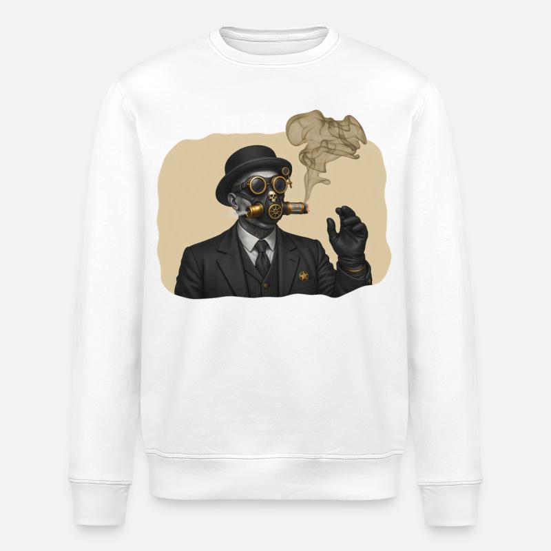 SHERIF RAUCHEN – Steam Punk'n'Roll - Stanley/Stella Unisex Bio-Sweatshirt ROLLER - Weiß