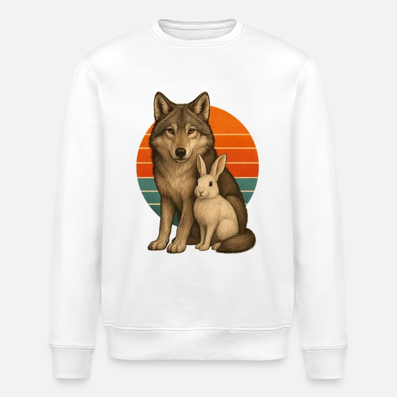 Wolf and Rabbit - Stanley/Stella ROLLER Unisex Organic Sweatshirt - white