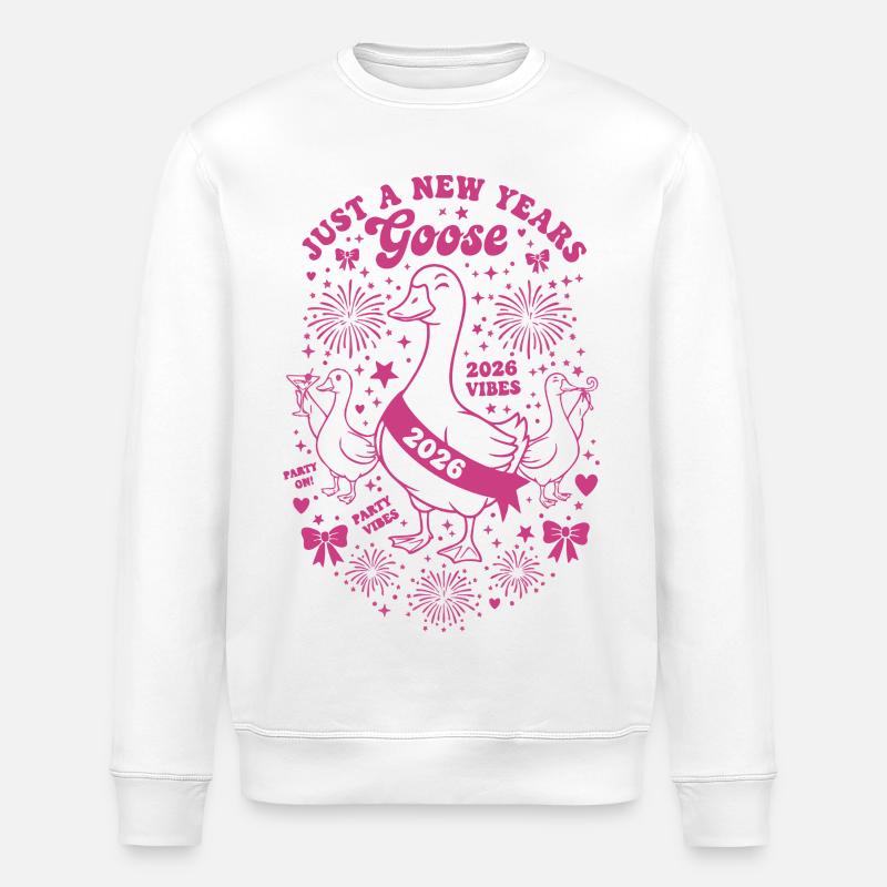 Nur eine Silvester-Gans-Party 2026 - Stanley/Stella Unisex Bio-Sweatshirt ROLLER - Weiß