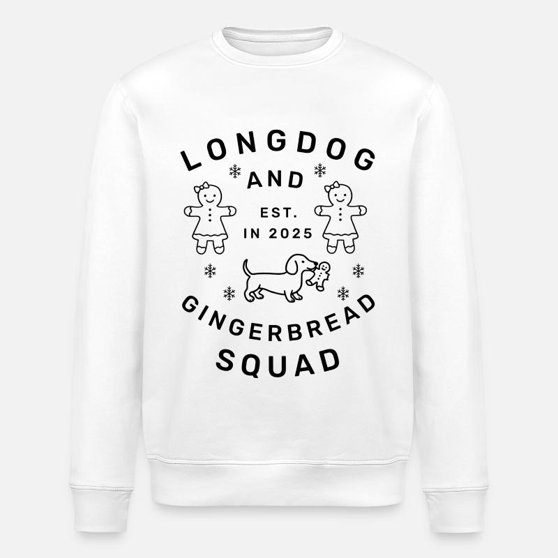 Escouade Longdog & Gingerbread – Noël teckel - Sweat bio ROLLER Stanley/Stella Unisexe - blanc