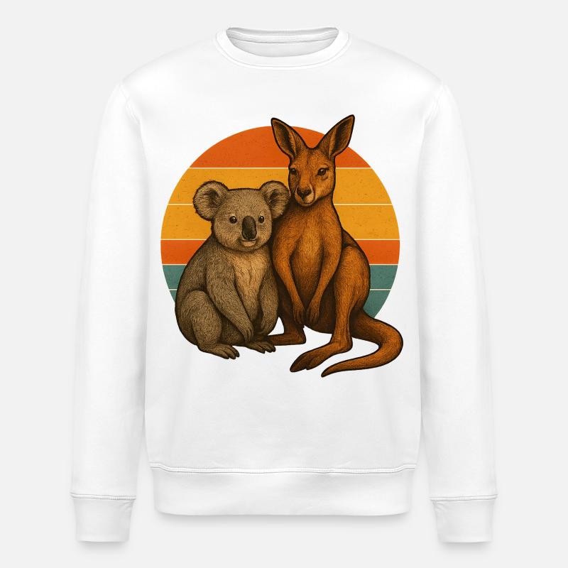 Koala und Känguru - Stanley/Stella Unisex Bio-Sweatshirt ROLLER - Weiß
