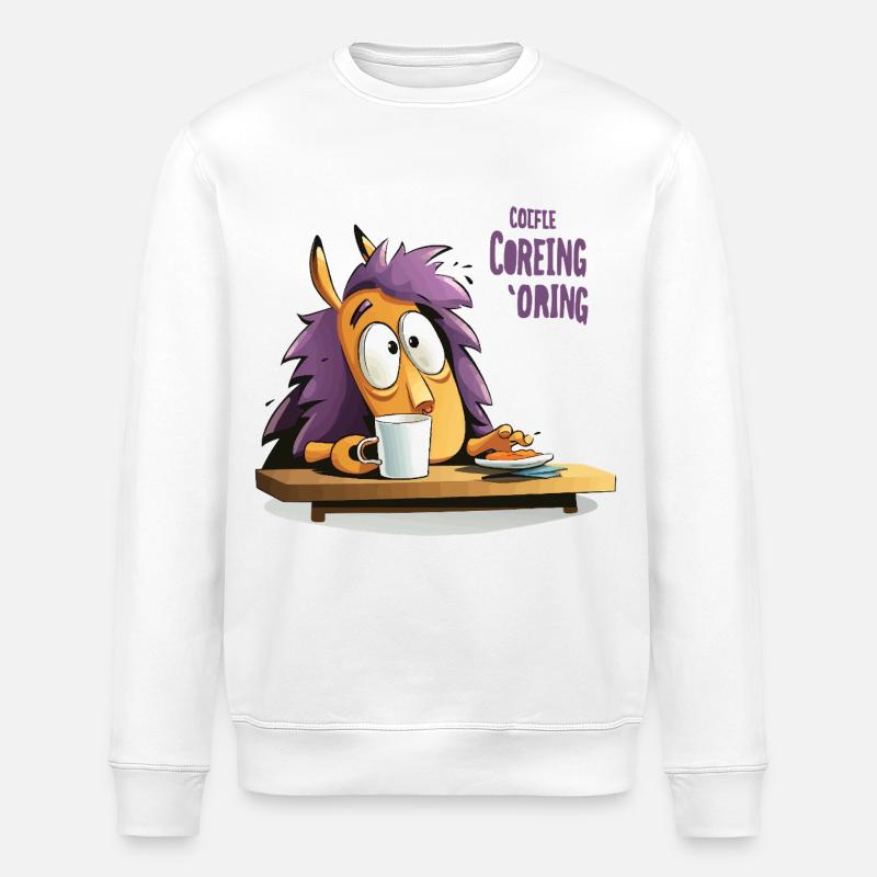 Kaffee Igel am Morgen - Stanley/Stella Unisex Bio-Sweatshirt ROLLER - Weiß