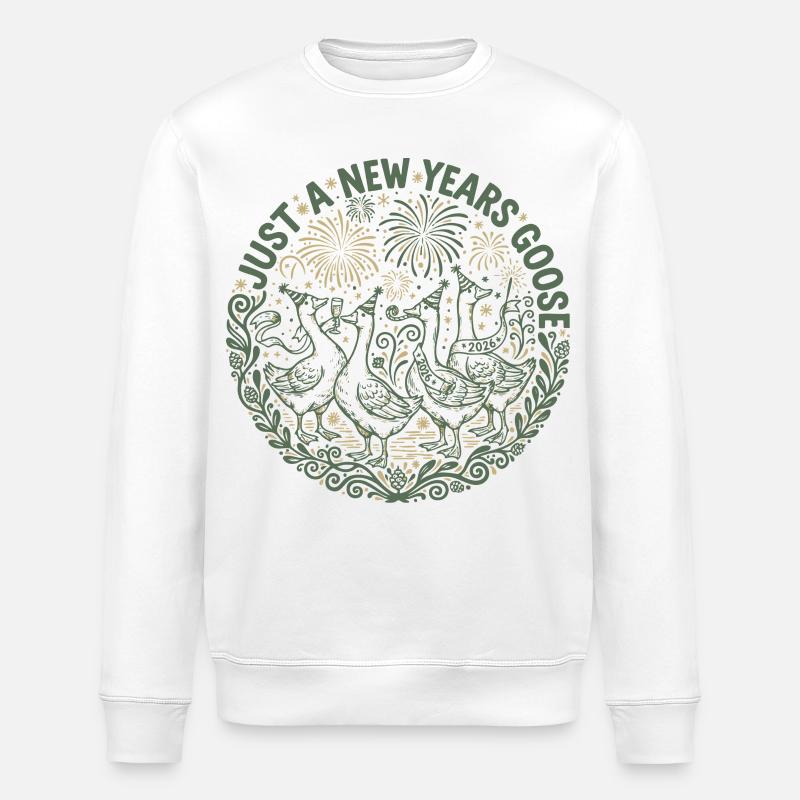 Nur eine Silvester-Gansparty 2026 - Stanley/Stella Unisex Bio-Sweatshirt ROLLER - Weiß