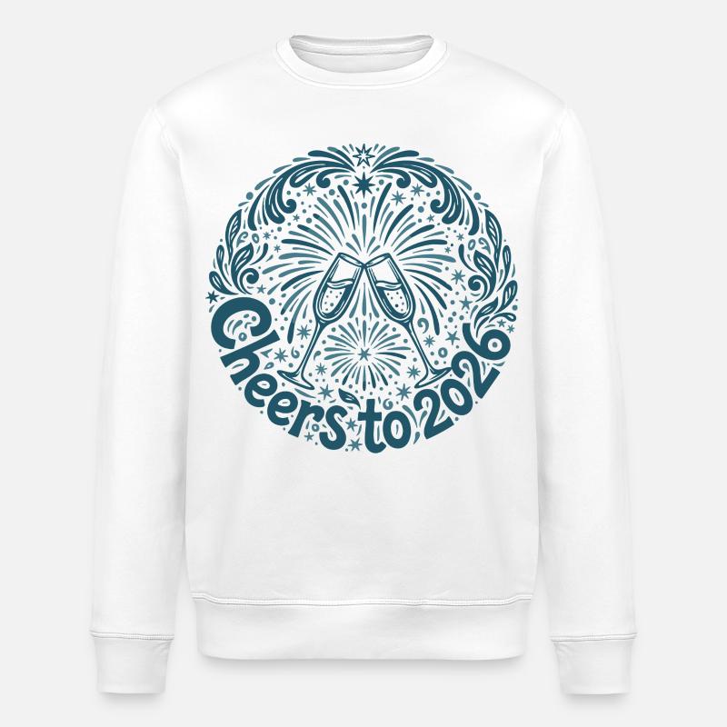 Prost auf die Feuerwerksfeier 2026 - Stanley/Stella Unisex Bio-Sweatshirt ROLLER - Weiß
