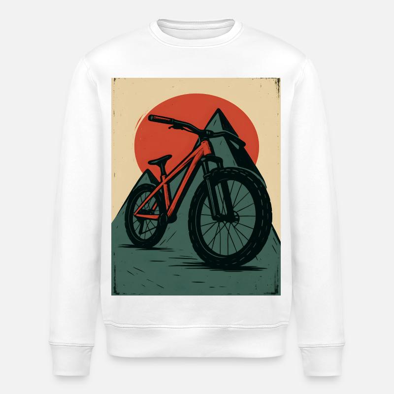 VTT avec soleils et pyramide - Sweat bio ROLLER Stanley/Stella Unisexe - blanc