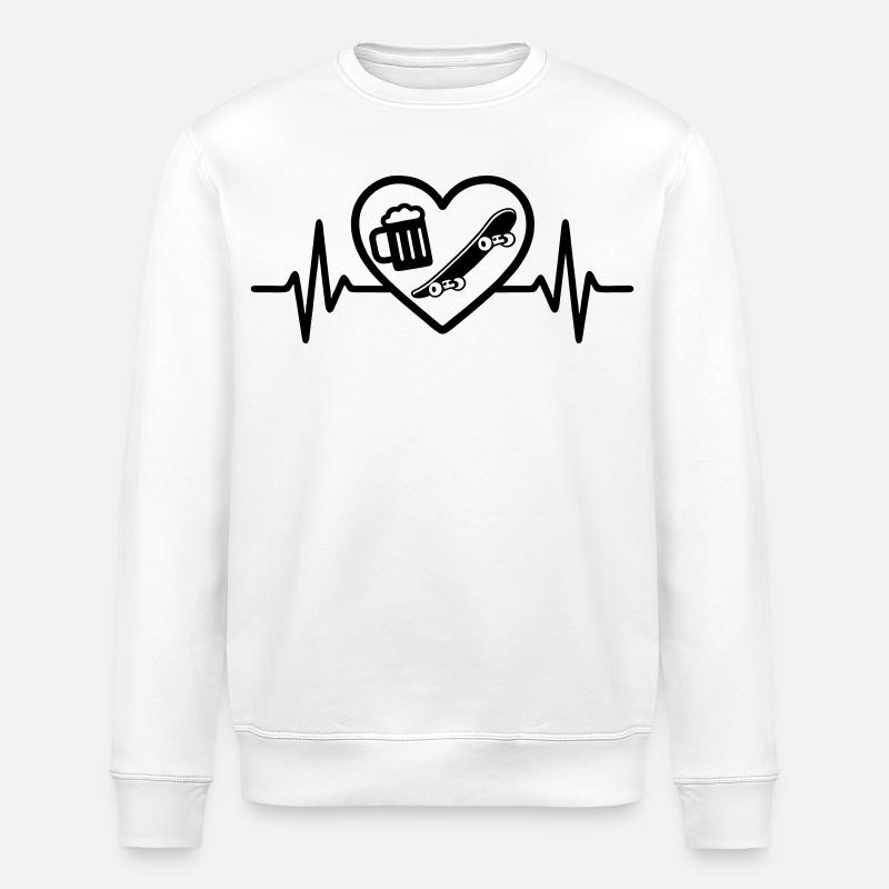 Bière Heart Skateboard - Sweat bio ROLLER Stanley/Stella Unisexe - blanc