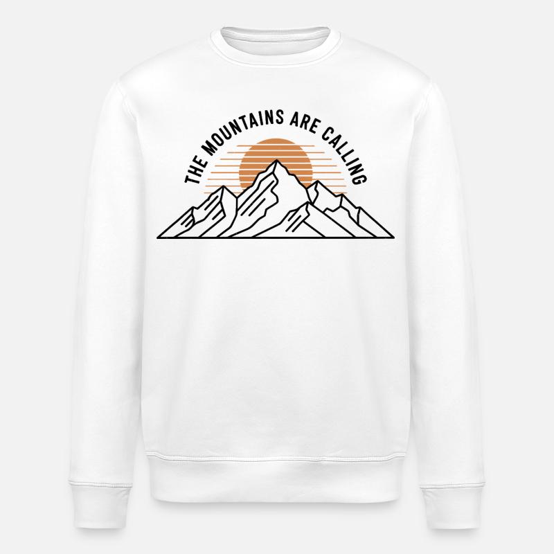 Berge - Spruch - Stanley/Stella Unisex Bio-Sweatshirt ROLLER - Weiß