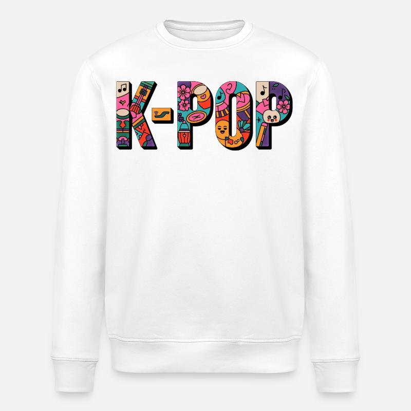 K-POP : Doodle Pop - Sweat bio ROLLER Stanley/Stella Unisexe - blanc