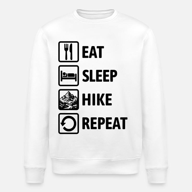 Eat Sleep Hike Repeat - Wandern - Berge - Stanley/Stella Unisex Bio-Sweatshirt ROLLER - Weiß