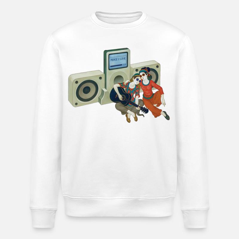 FRIEDENSLIEBENDE – nette Leute - Stanley/Stella Unisex Bio-Sweatshirt ROLLER - Weiß