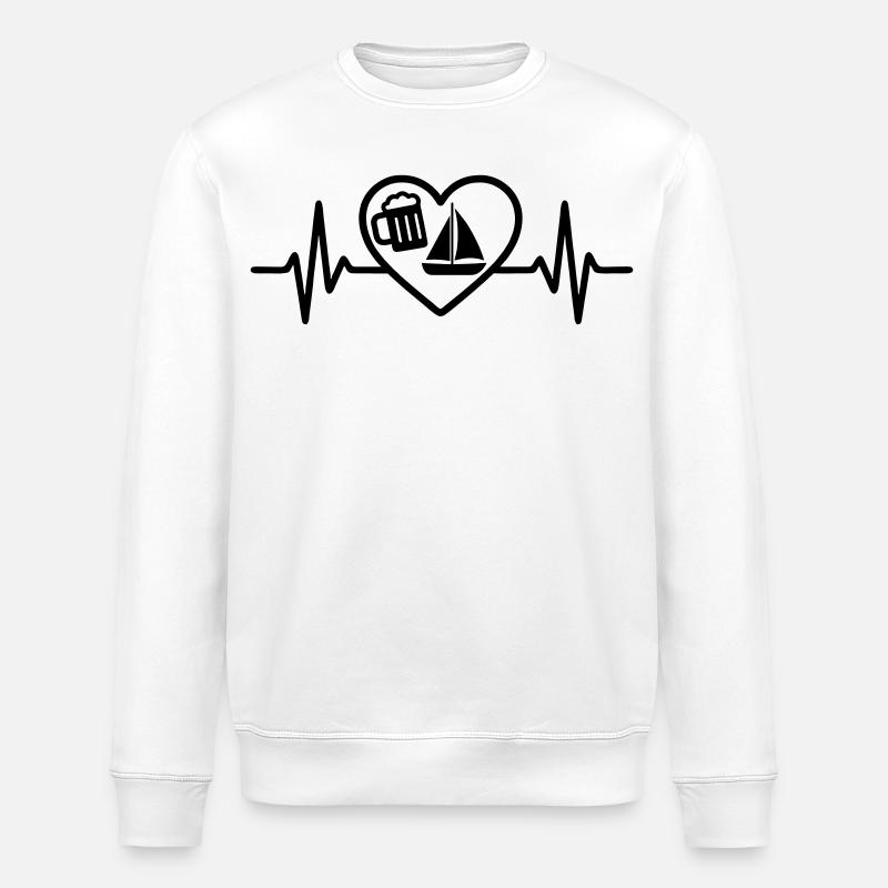 Herz Bier Segeln Humor - Stanley/Stella Unisex Bio-Sweatshirt ROLLER - Weiß