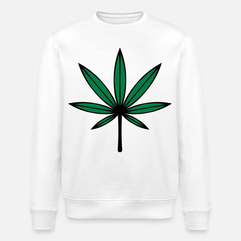Cannabis / Marihuana / Hanfblatt (2C) - Stanley/Stella Unisex Bio-Sweatshirt ROLLER - Weiß