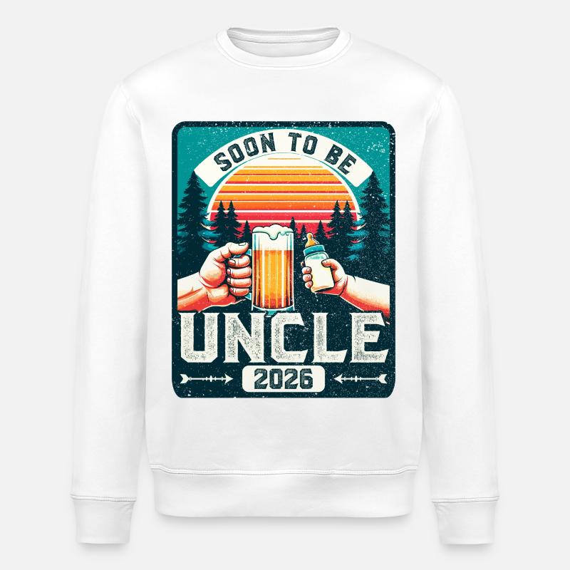 Uncle 2026, Expectant Uncle, Future Uncle - Stanley/Stella ROLLER Unisex Organic Sweatshirt - white