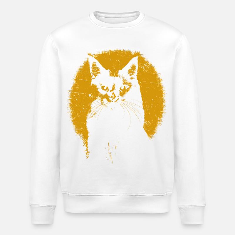 Chat silhouette  - Sweat bio ROLLER Stanley/Stella Unisexe - blanc