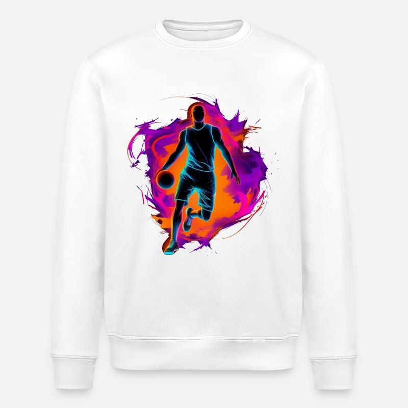 Aspect rétro de joueur de basketteur - Sweat bio ROLLER Stanley/Stella Unisexe - blanc