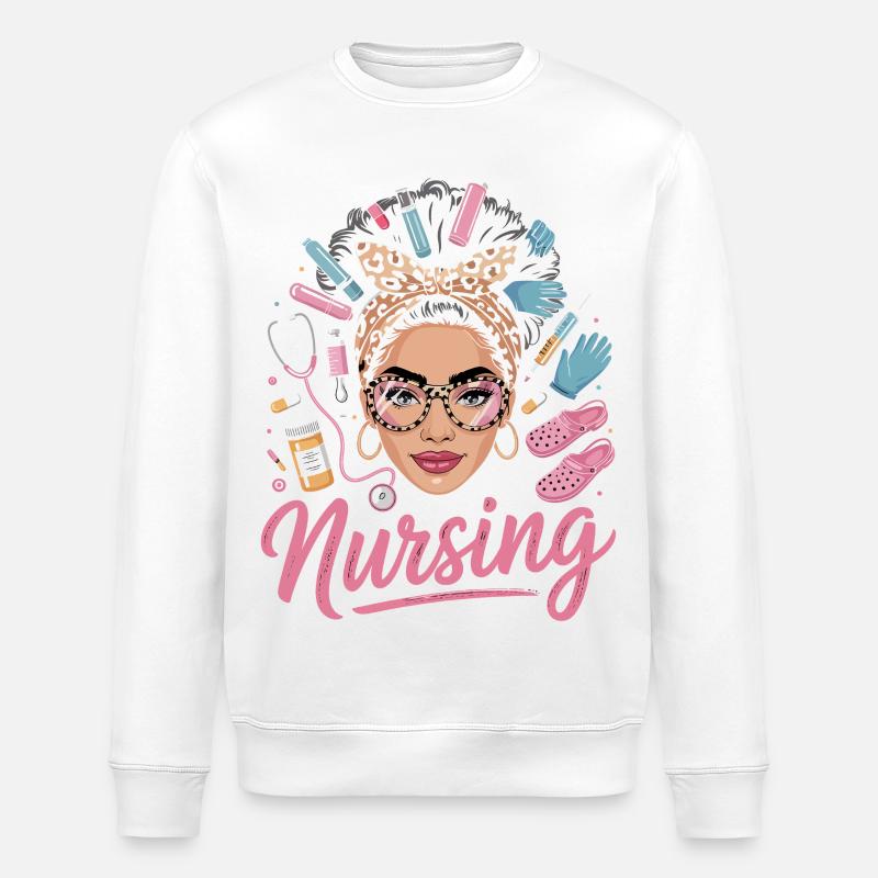Nursing Glam: Pflegeheldin Trend - Stanley/Stella Unisex Bio-Sweatshirt ROLLER - Weiß